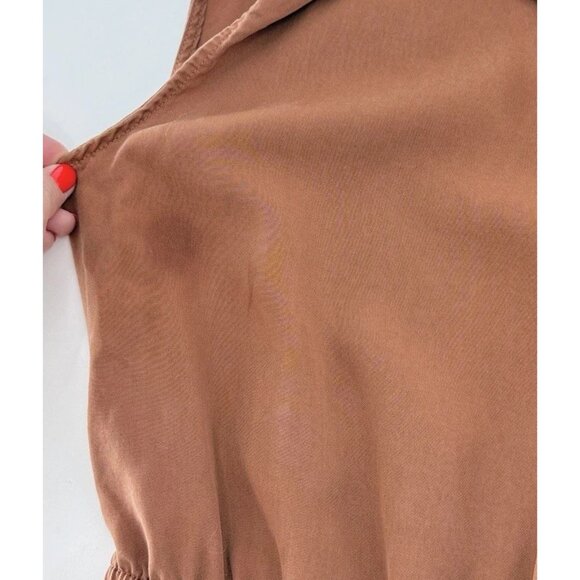 Universal Thread 100% Lyocell Rust Dress Sz Small Pockets Boho Preppy - Picture 5 of 9